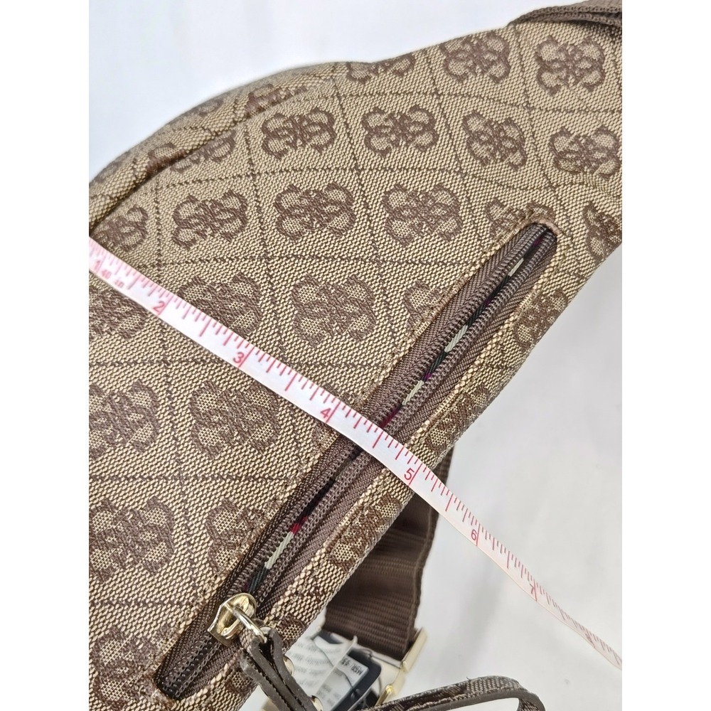 GUESS Renee Mini SI248712 Brown Logo Monogram Fanny Pack Belt Bag NWT - Picture 13 of 14